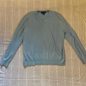 Banana Republic Men's Sky Blue V-Neck Sweater